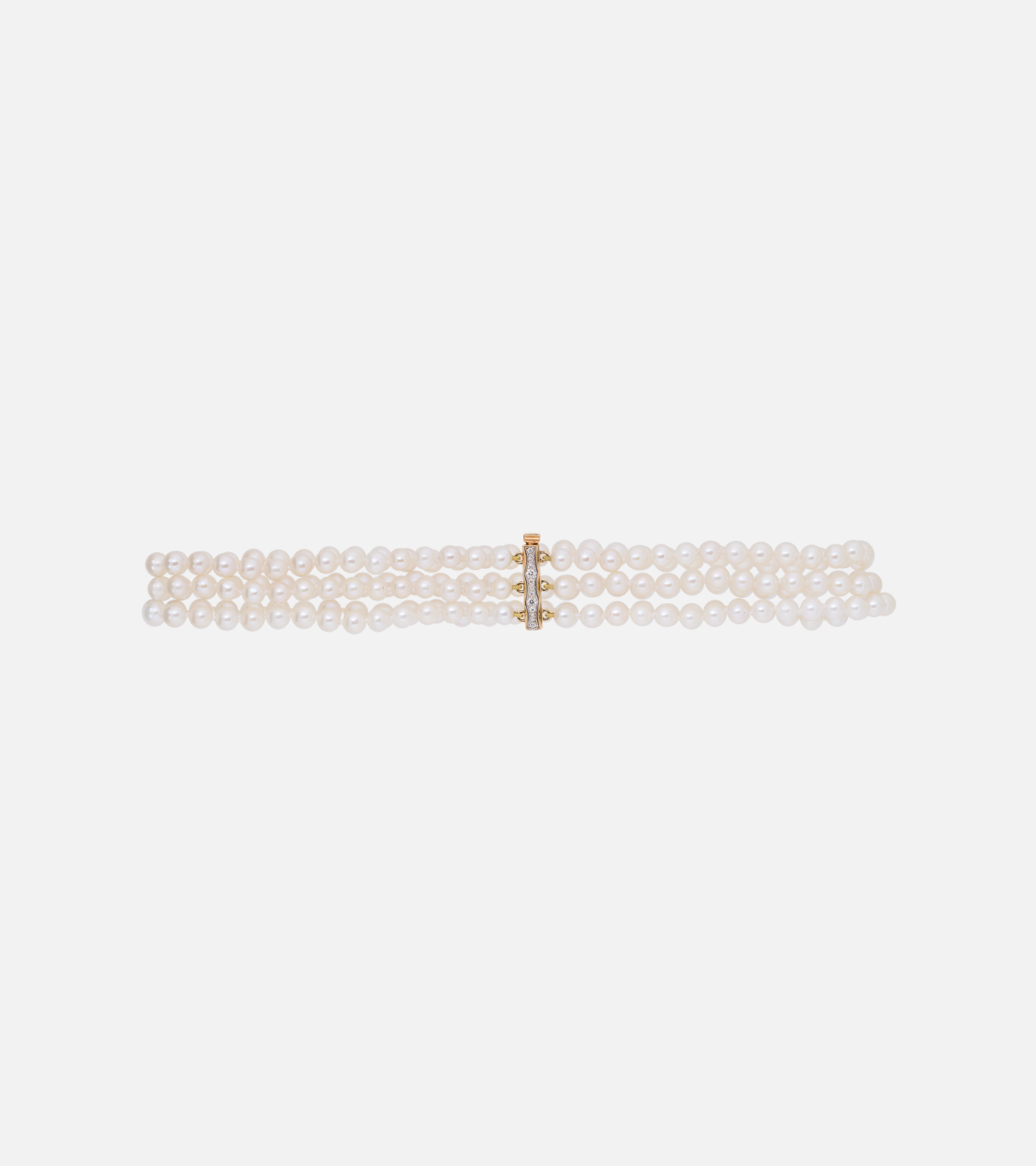 Choker Triple Pearl Row Necklace by Chiara Tedeschi